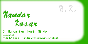 nandor kosar business card